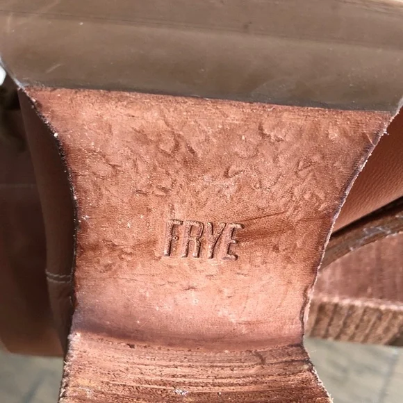 Frye Lace Up Tan Leather Boots women’s Sz 8 - Picture 11 of 14